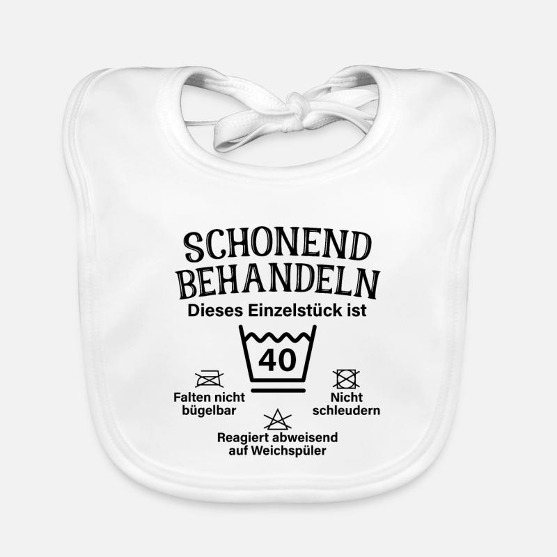 Schonend Behandeln Vierzig Geschenk 40. Geburtstag Baby Bio-Lätzchen