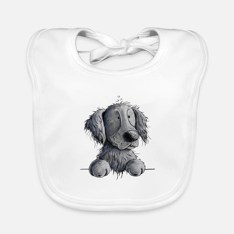Happy Flat Coated Retriever I Chien Bavoir bio Bébé