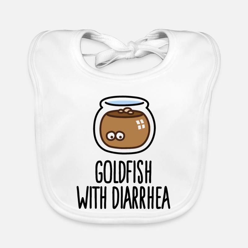 Funny goldfish Goldfish with diarrhea diarrhea Organic Baby Bibs