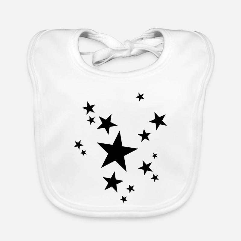 Sterne Zauber Glitzer Design Geschenk - Baby Bio-Lätzchen - Weiß