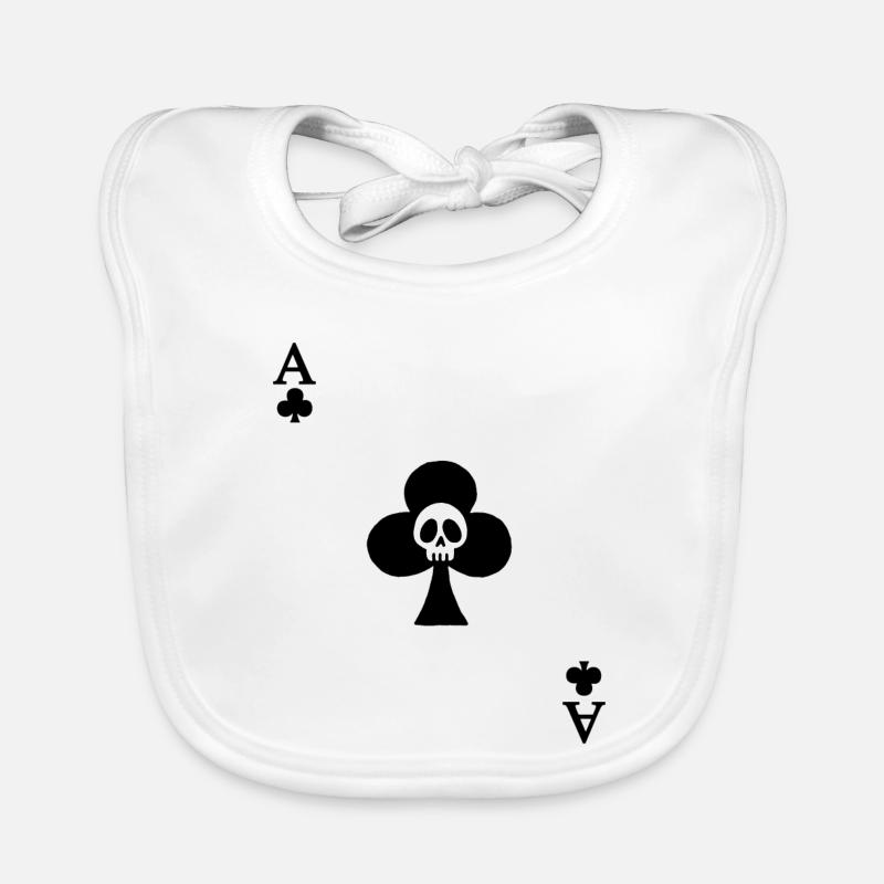 Skull and ace of clover Organic Baby Bibs