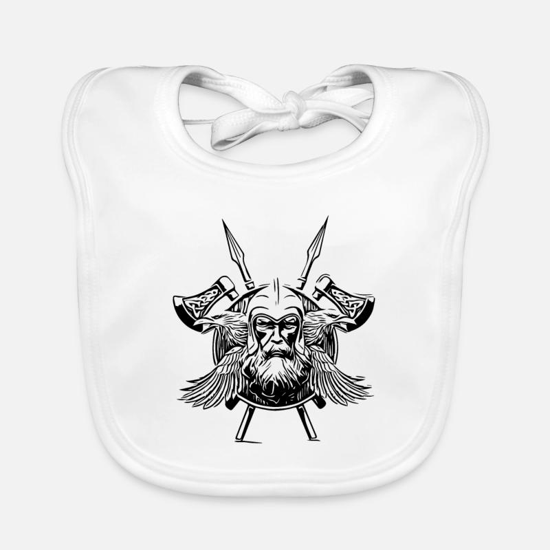 Odin Ravens Viking Axes Organic Baby Bibs