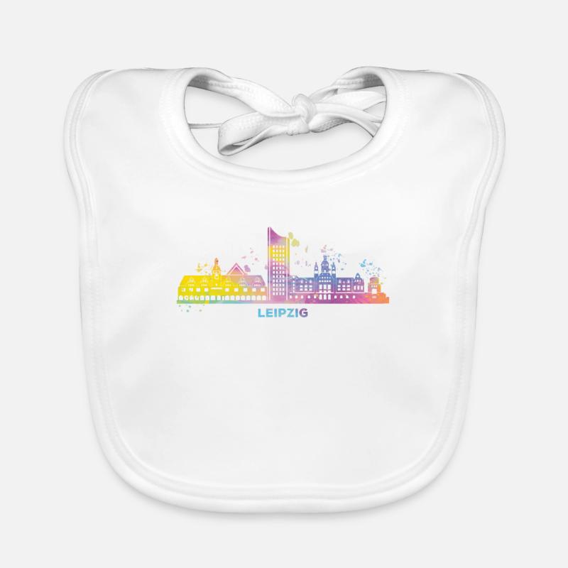 Leipzig Skyline Coloré Leipzig Uniriese Bavoir bio Bébé