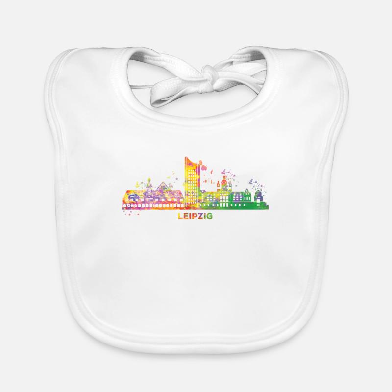 Leipzig Skyline Coloré Leipzig Uniriese Bavoir bio Bébé
