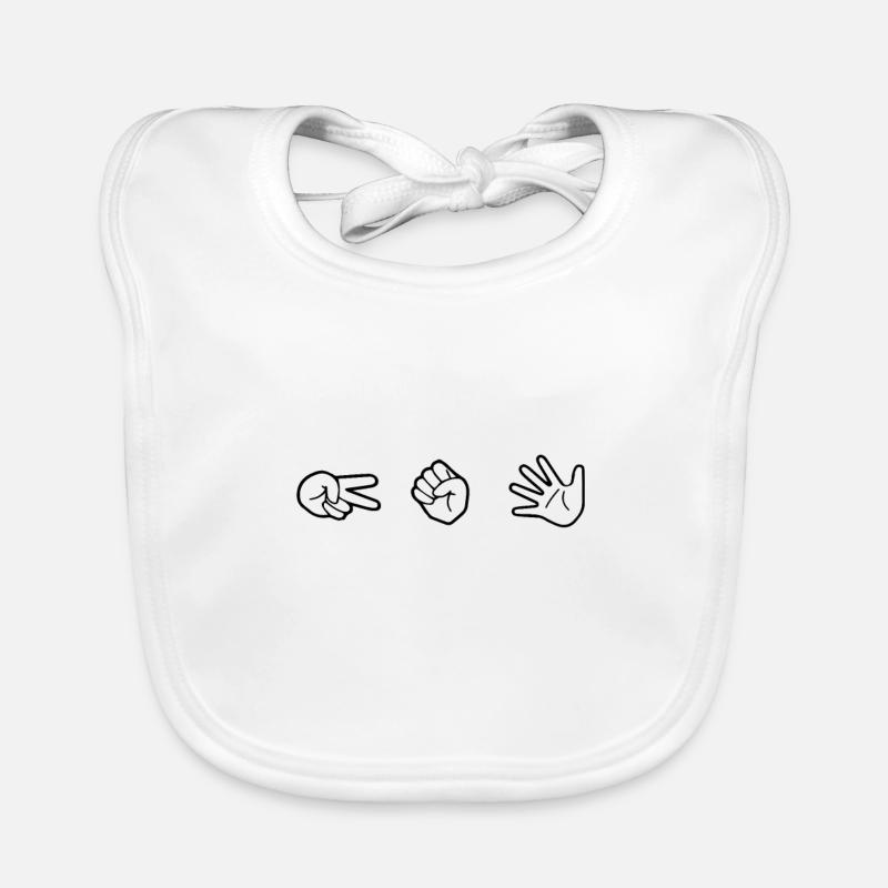 Schere Stein Papier Baby Bio-Lätzchen