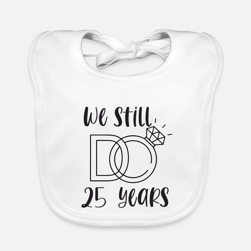 25th Wedding Anniversary Silver Wedding Wedding Gift Organic Baby Bibs