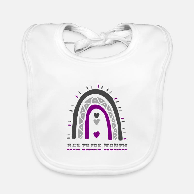 Happy Ace Pride Month Asexual Boho Rainbow Organic Baby Bibs
