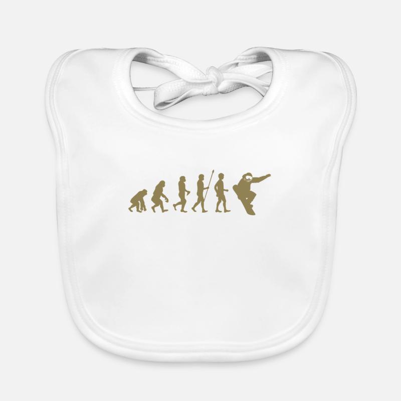 Snowboarder Evolution Gift Idea Organic Baby Bibs