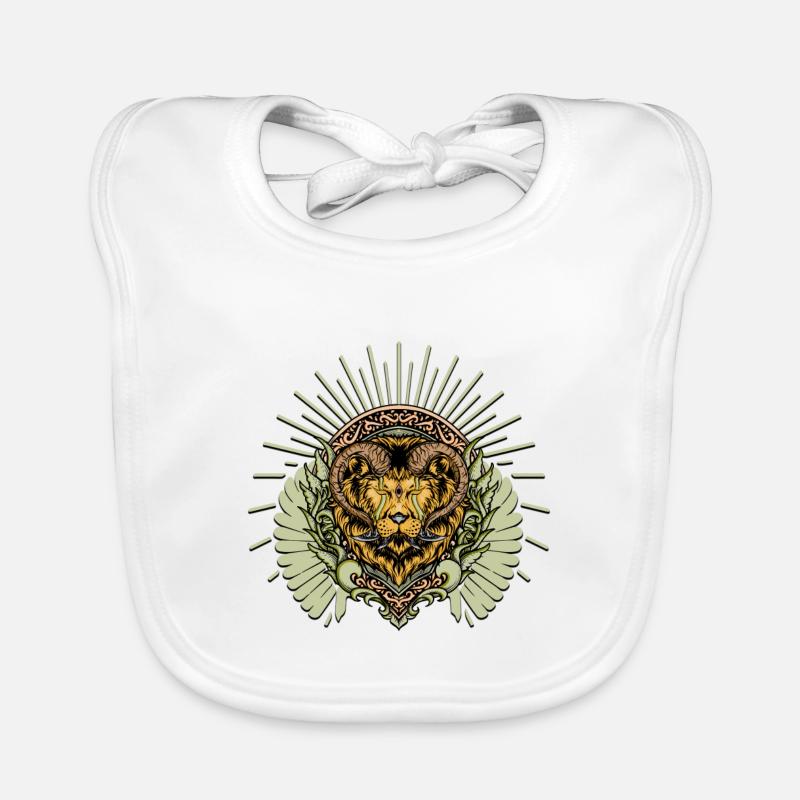 Impressive horned lion Organic Baby Bibs