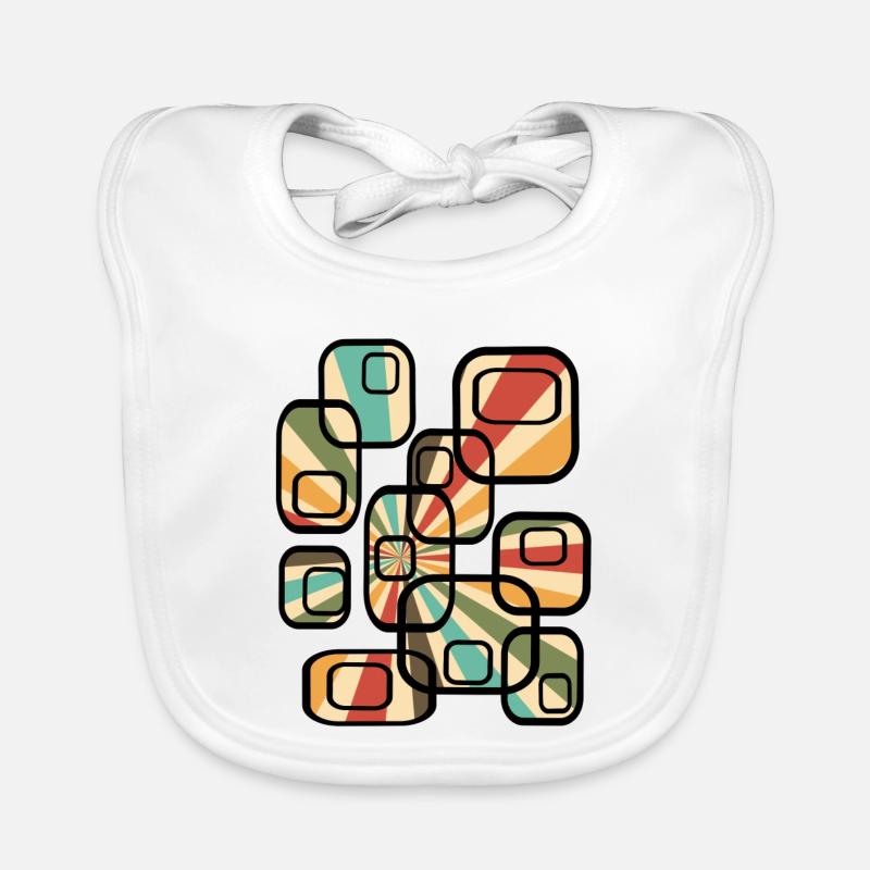70s wallpaper pattern cuboid retro pattern Organic Baby Bibs