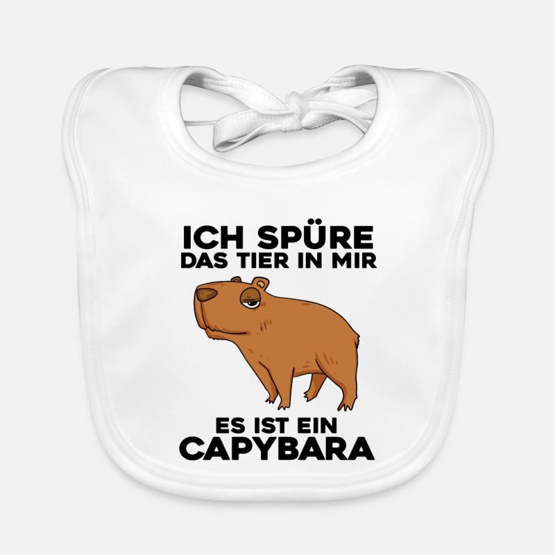 Capybara Wasserschwein - Baby Bio-Lätzchen - Weiß