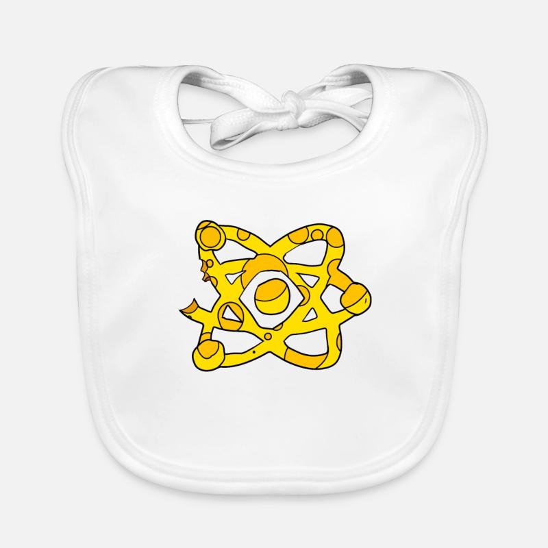 Atom Cheese Symbol Science Scientific Organic Baby Bibs