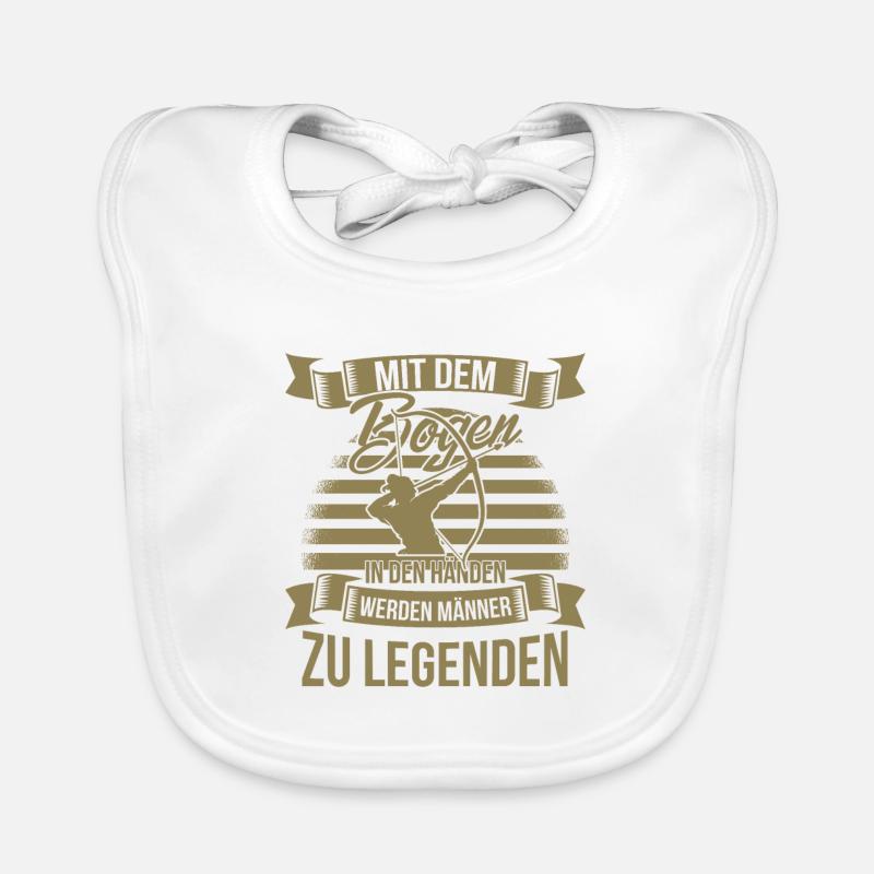 Bogenschiessen mit dem Bogen in den Händen Baby Bio-Lätzchen