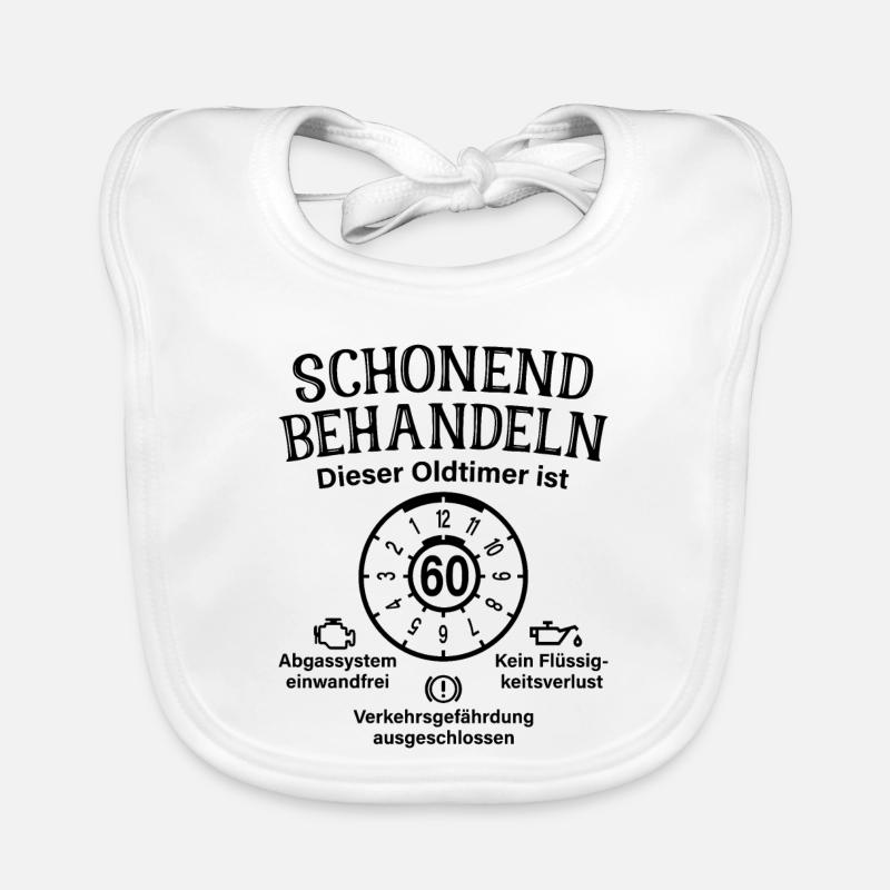 Oldtimer Ist 60 Schonend Behandeln 60. Geburtstag Baby Bio-Lätzchen