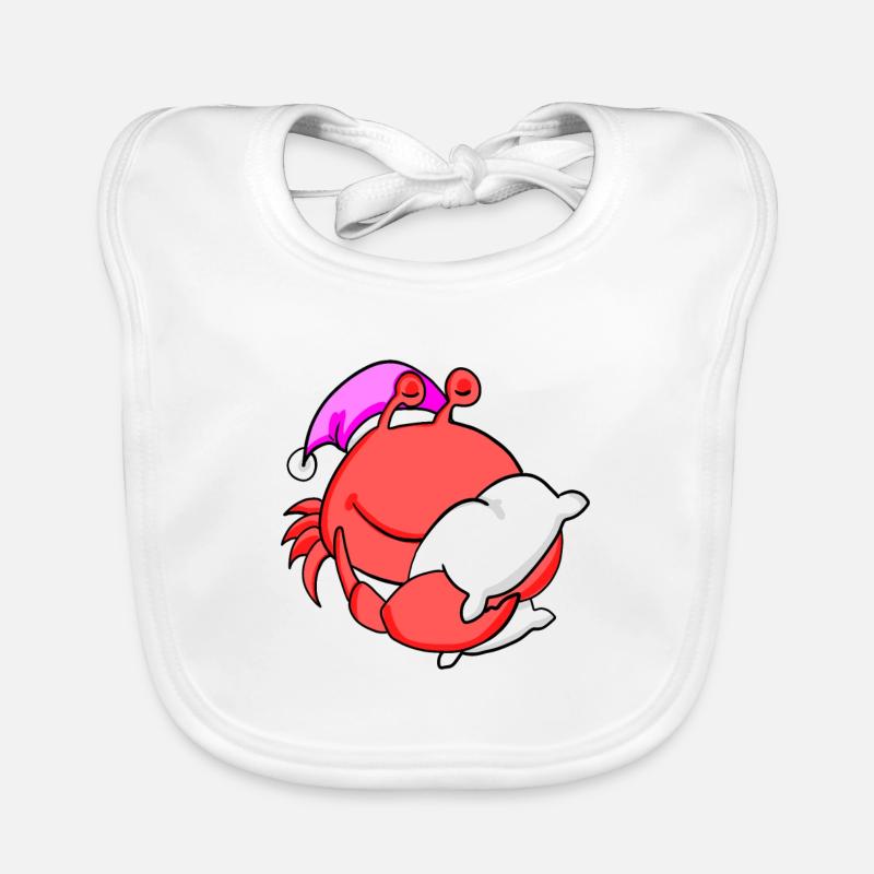 Crab with pillow and sleeping cap Organic Baby Bibs