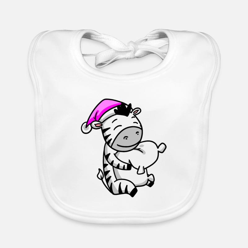 Zebra with pillow and sleeping cap Organic Baby Bibs