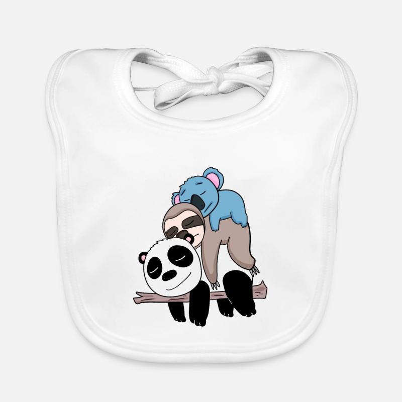 Panda Faultier und Koala Baby Bio-Lätzchen