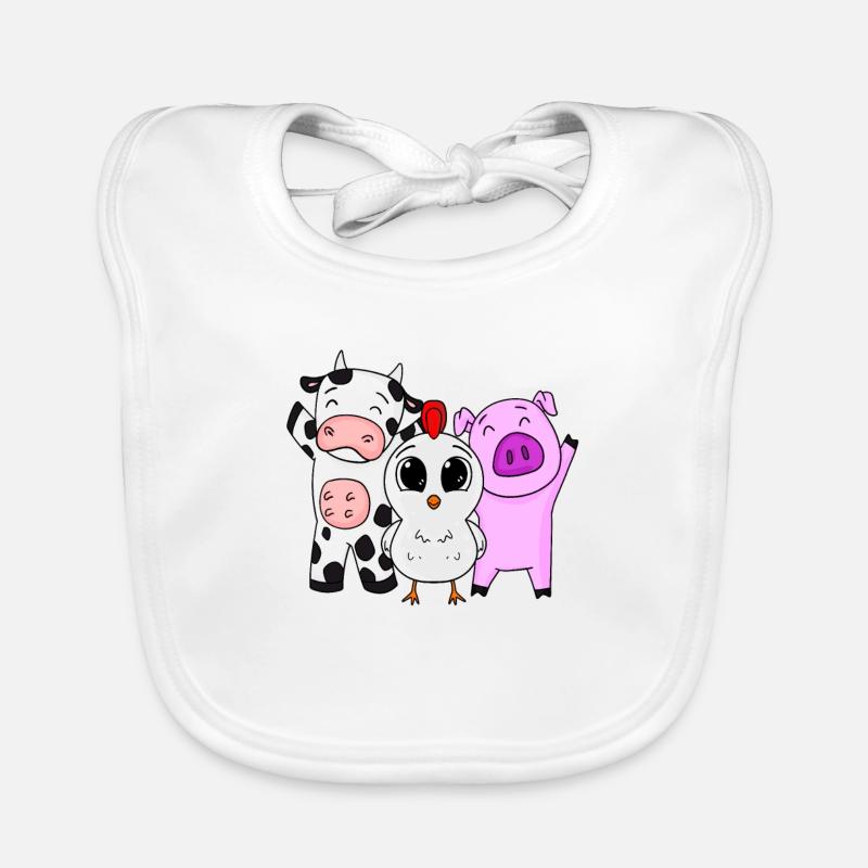 Farm Animals Organic Baby Bibs