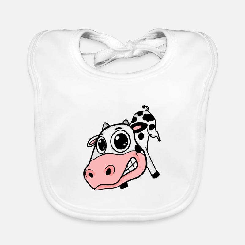 Cow big face - cow head Organic Baby Bibs