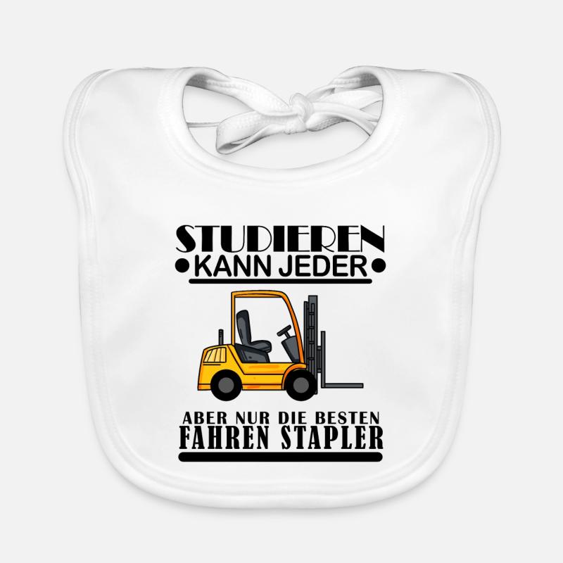 Staplerfahrer Gabelstapler Lager Logistik Baby Bio-Lätzchen