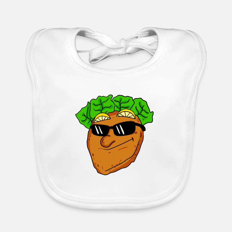 Cool schnitzel with sunglasses Organic Baby Bibs