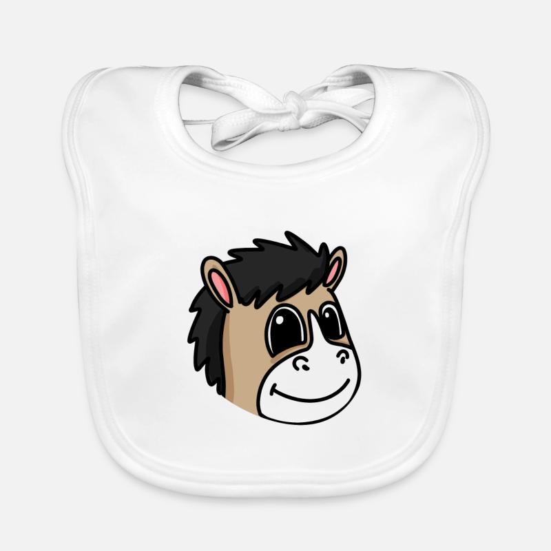 Tête de cheval Chevaux Bavoir bio Bébé