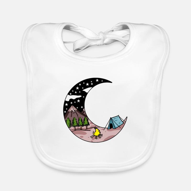 Mountain Mountains Mountain Peak Summit Tent Crescent Organic Baby Bibs