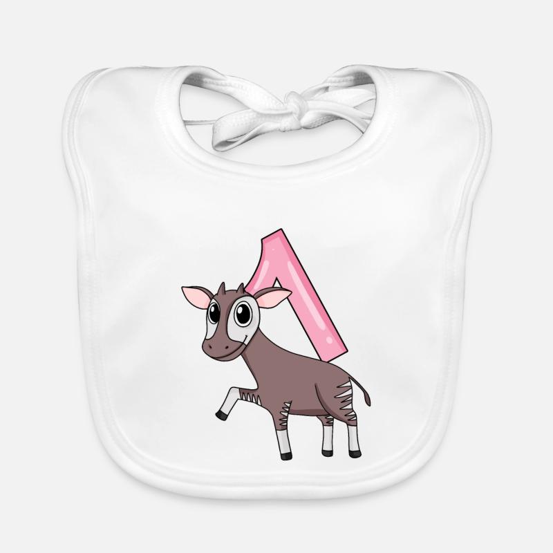 Girl 1 year old Okapi 1st birthday gift Organic Baby Bibs