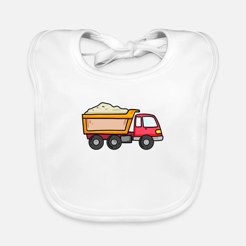 Construction trailer Vehicle Construction site Construction site vehicle Organic Baby Bibs
