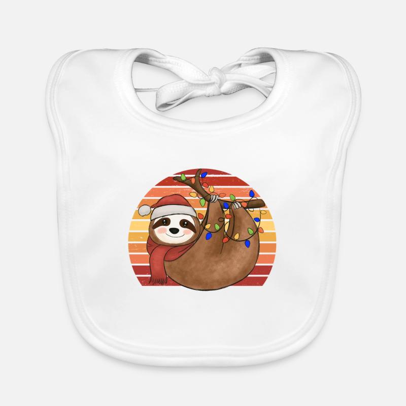 Sloth String Lights Noël Pyjamas Noël Bavoir bio Bébé