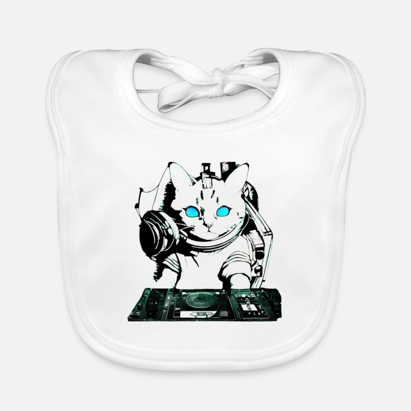 DJ cat avec table de mixage Bavoir bio Bébé