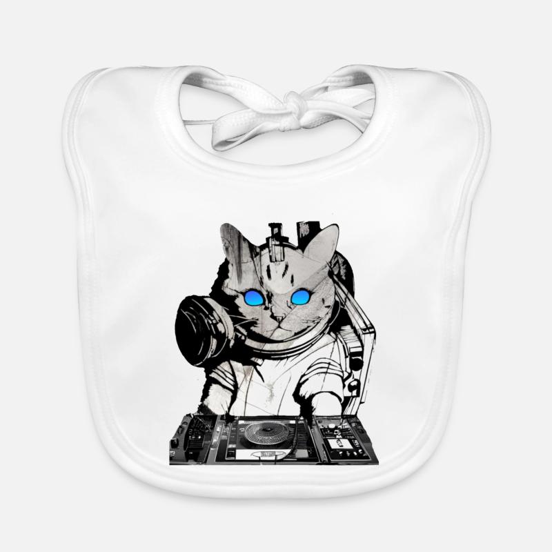DJ cat avec table de mixage Bavoir bio Bébé