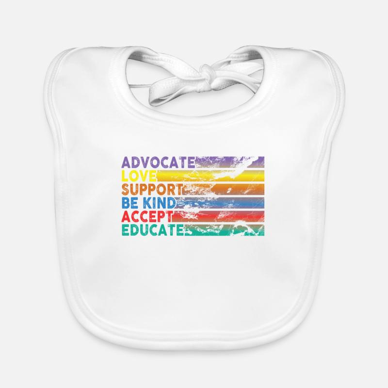 Plaidoyer Amour Soutien Accepter Soyez gentil Bavoir bio Bébé