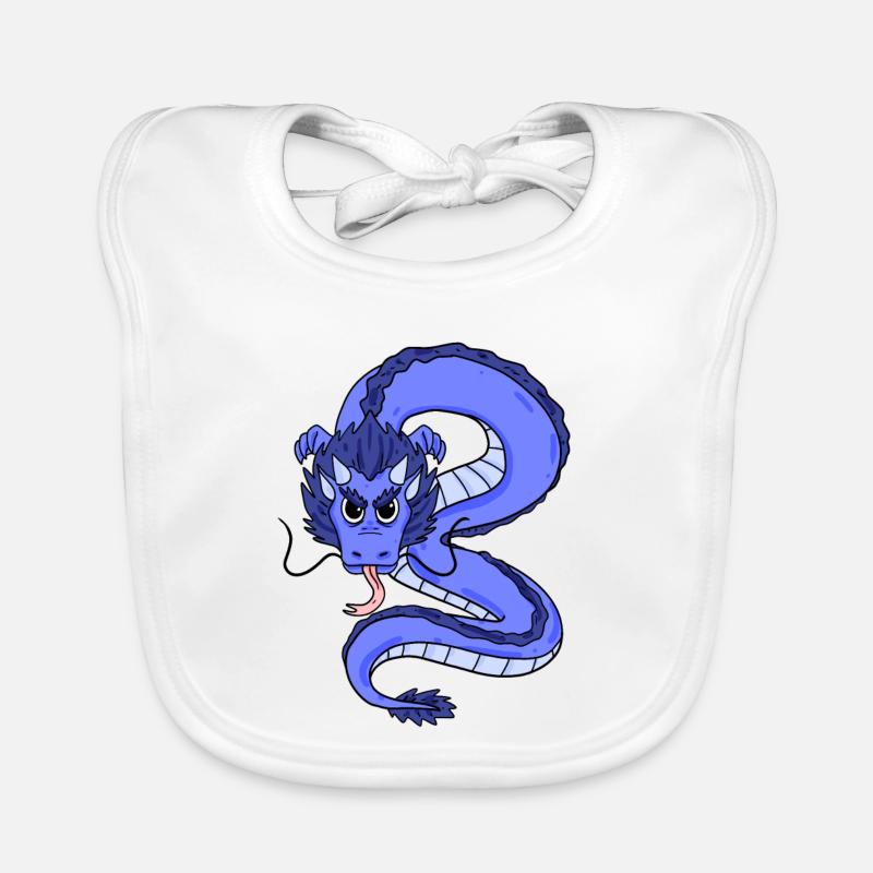 Drache - Baby Bio-Lätzchen - Weiß