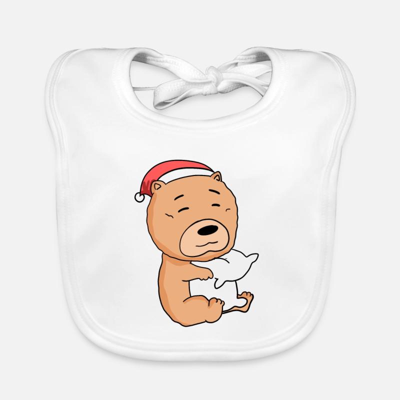 Chow Chow Dog Christmas Sleep Tired Organic Baby Bibs