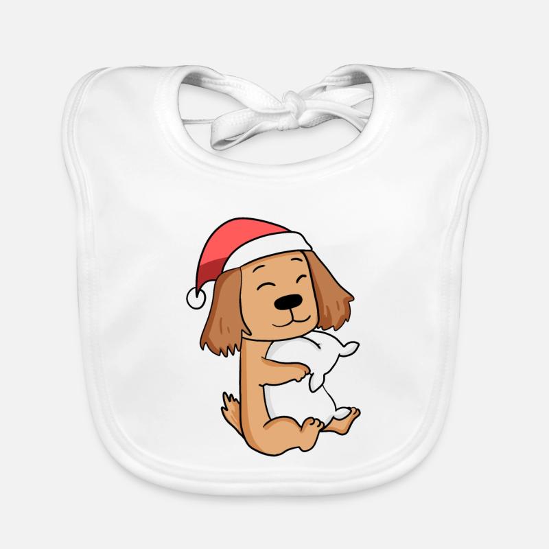 English Cocker Spaniel Hund Weihnachten Schlafen Baby Bio-Lätzchen