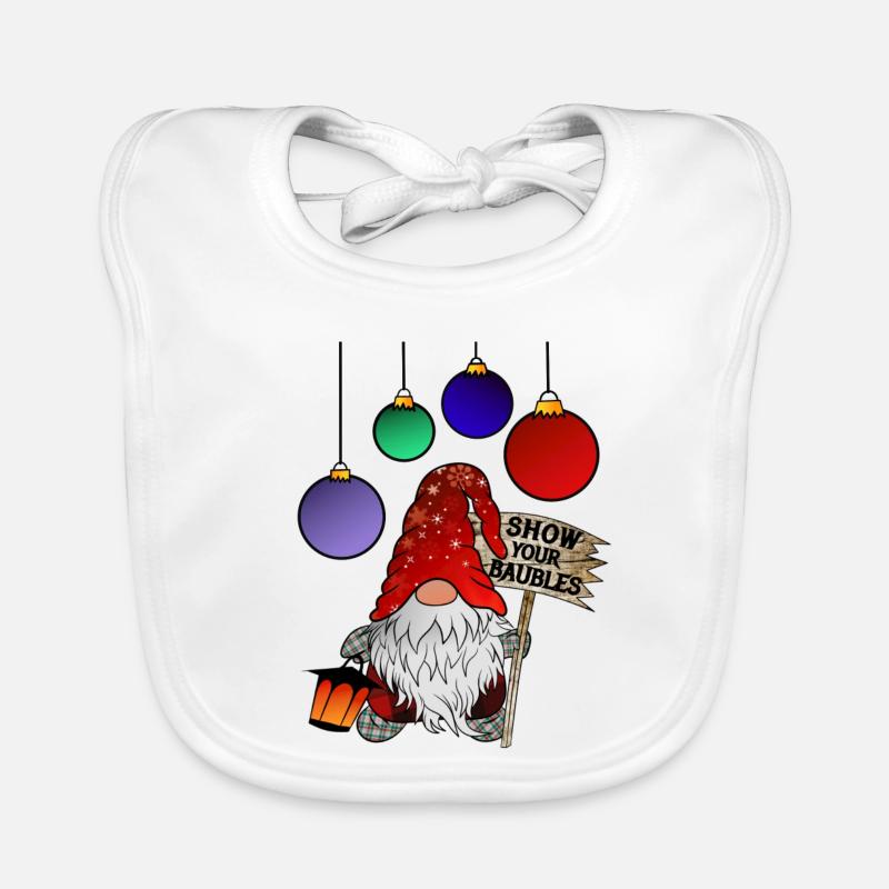 X Mesure Gnome Montrez vos Baubles Bavoir bio Bébé