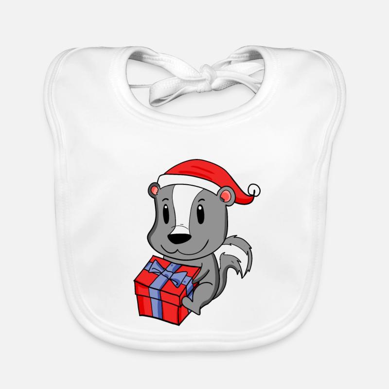 Bébé moufette de Noël avec cadeau Bavoir bio Bébé