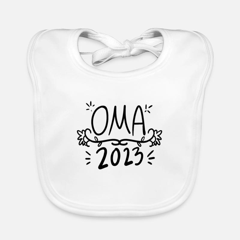 Oma 2023 - Werdende Oma 2023 - Baby Bio-Lätzchen - Weiß
