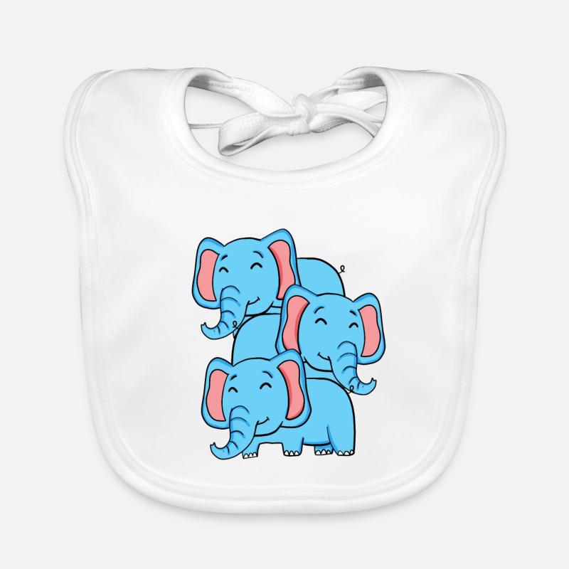 Éléphants mignons - Eléphant Bavoir bio Bébé
