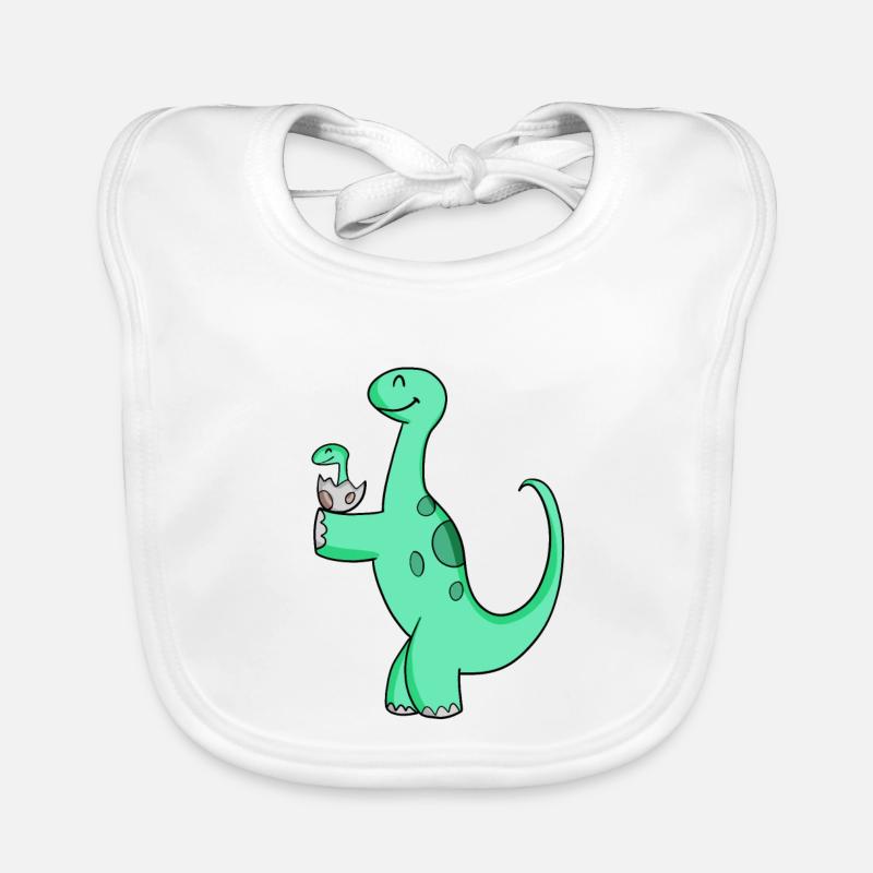 Dinosaure avec bébé dinosaure Bavoir bio Bébé