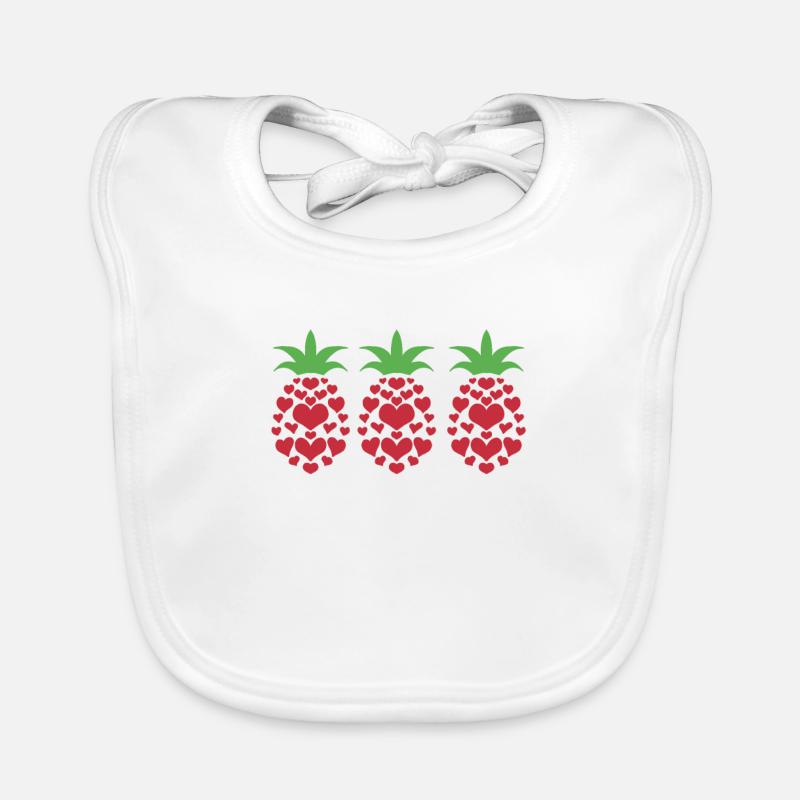 Ananas Herz Baby Bio-Lätzchen