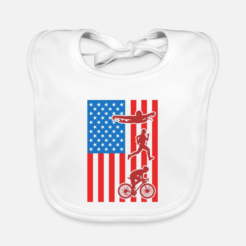 Drapeau Triathlon USA Bavoir bio Bébé
