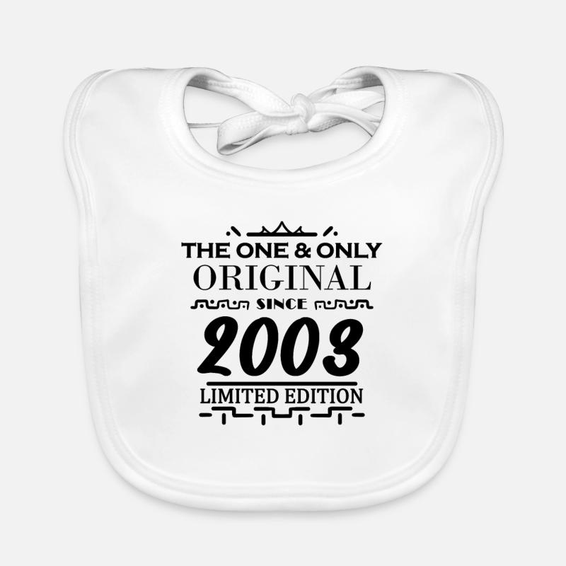 2003 - Année de construction 2003 - Né en 2003 Bavoir bio Bébé