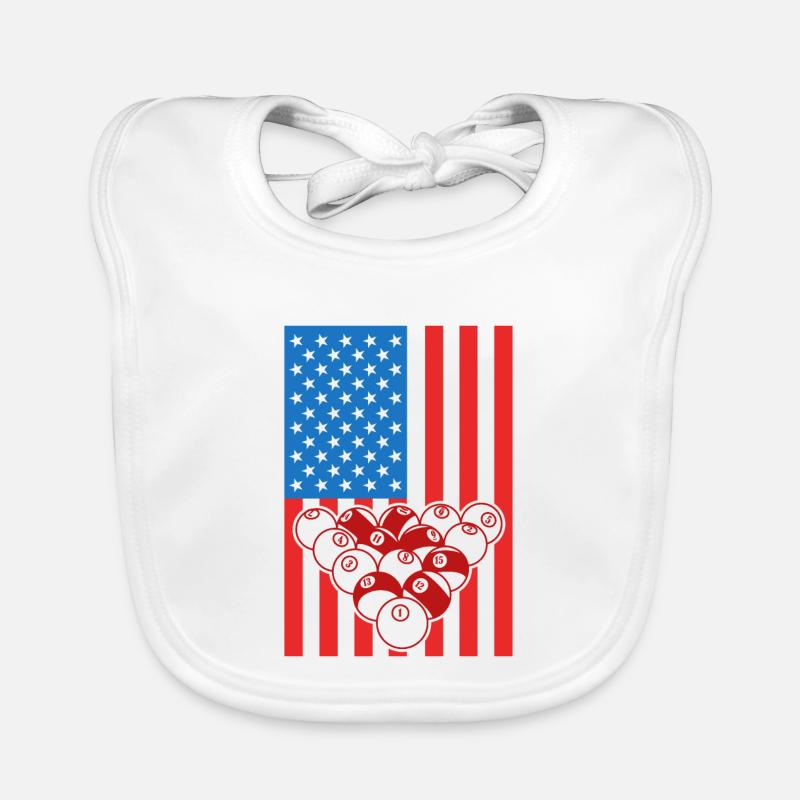 Billiards USA Flag Organic Baby Bibs