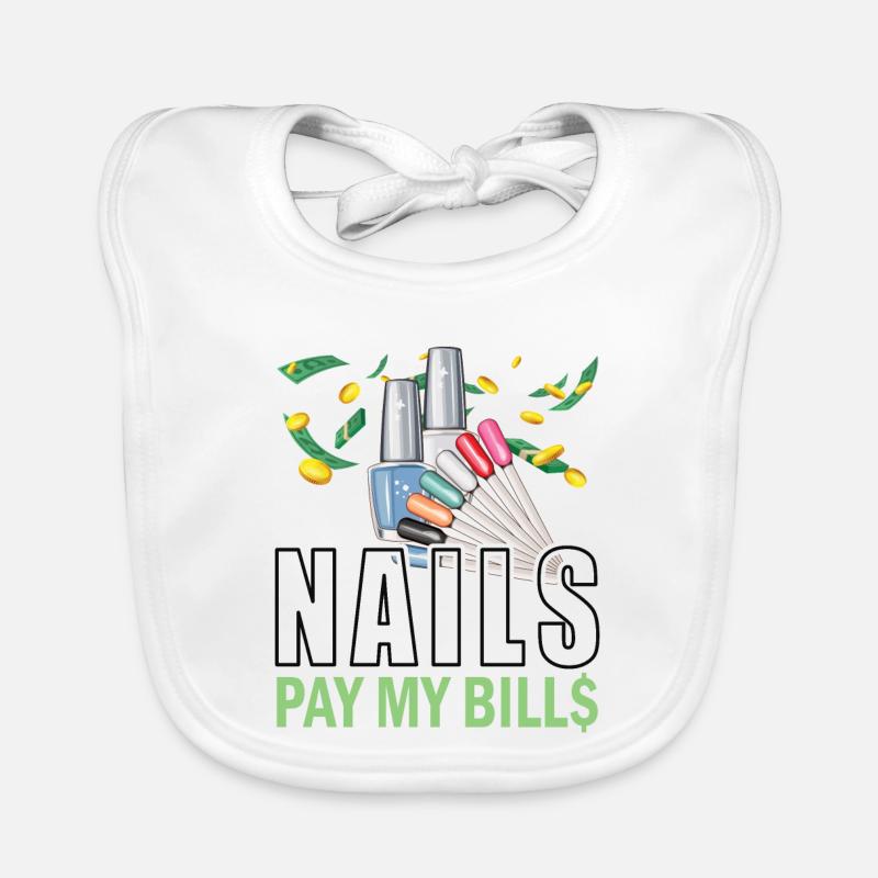 Nails Pay My Bills Manicure Organic Baby Bibs