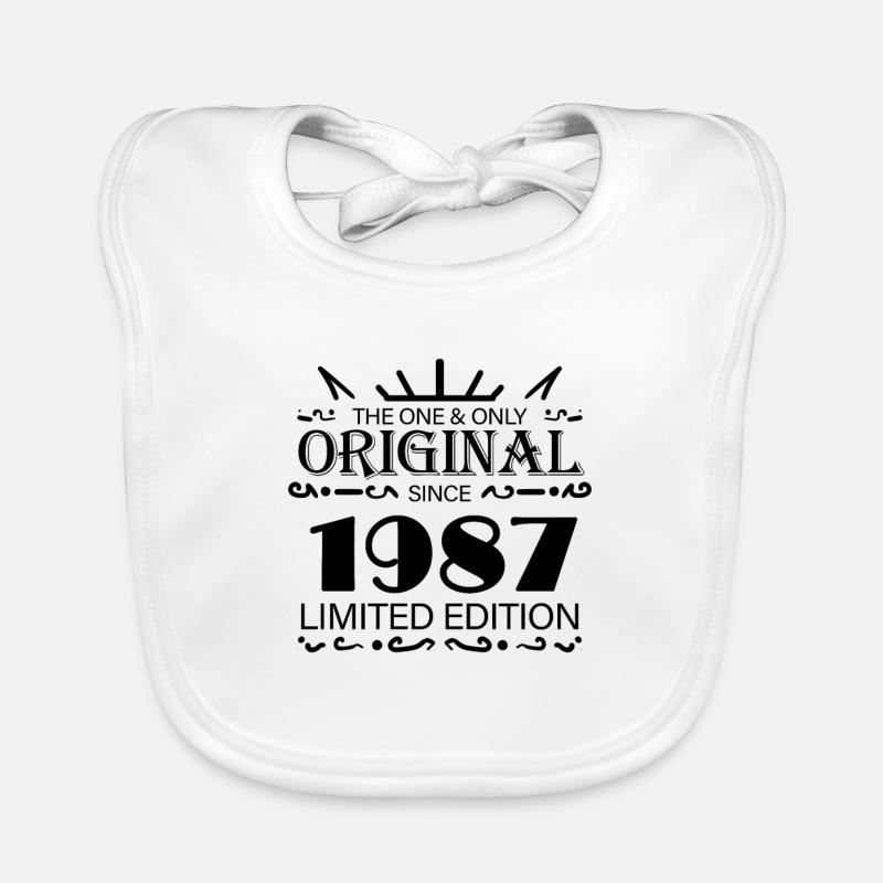 1987 - Année de construction 1987 - Né en 1987 Bavoir bio Bébé