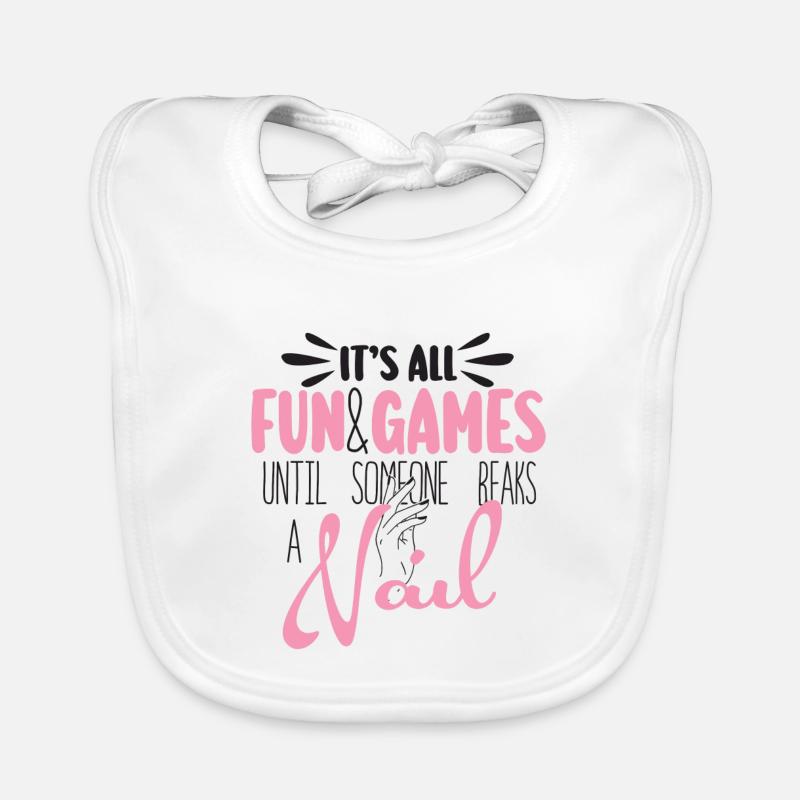 All just fun and games for nail technicians Organic Baby Bibs