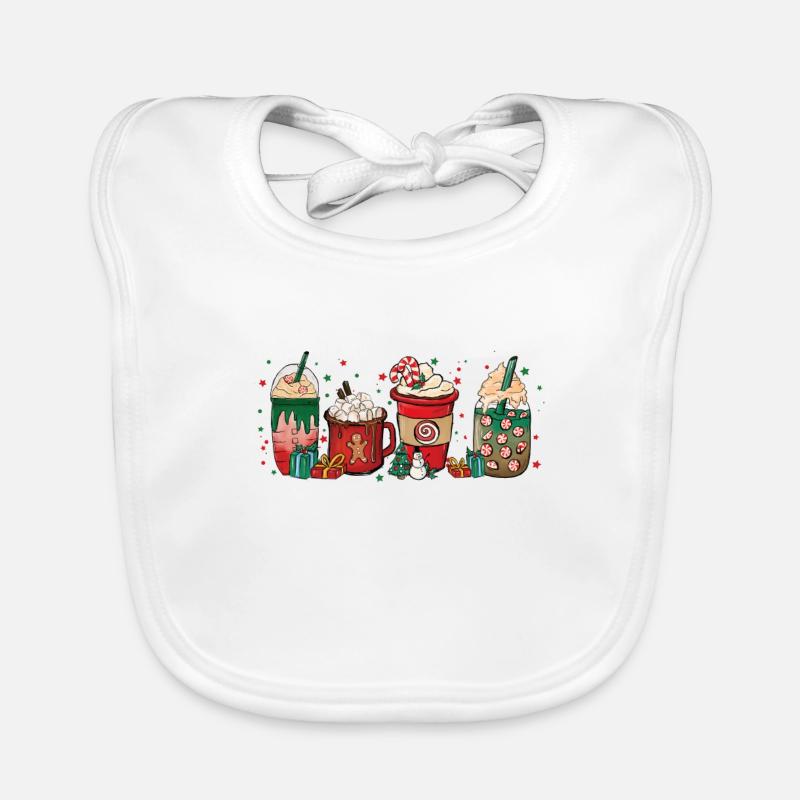 Tasse de café de Noël - Bavoir bio Bébé - blanc