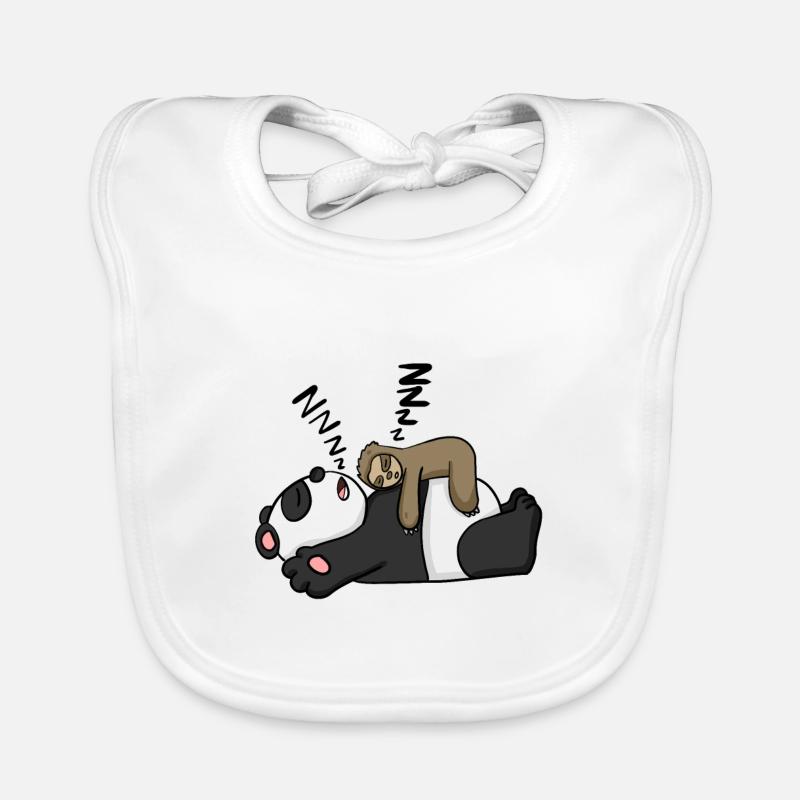 Faultier und Panda Baby Bio-Lätzchen